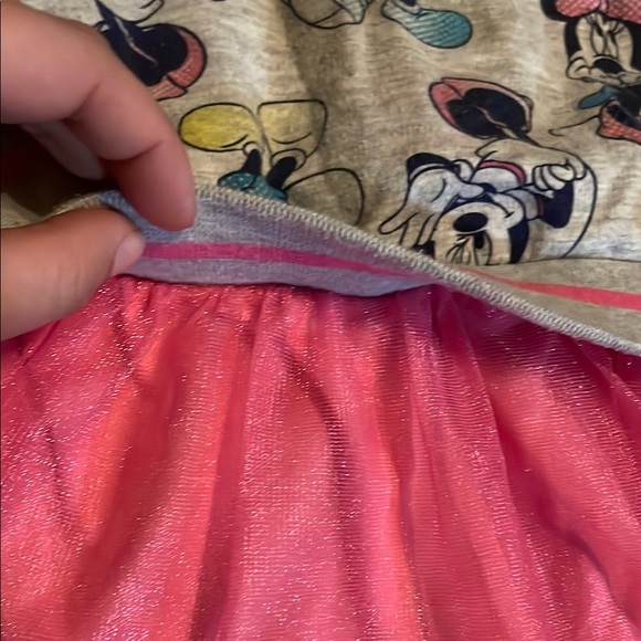 Disney Minnie Mouse Sweater Dress with attached Pink and Gray Lined Tutu Skirt - Picture 5 of 8